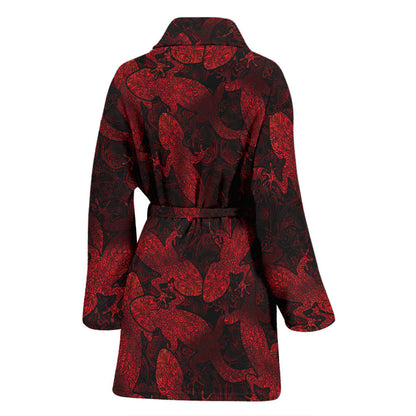 Gecko Pattern Print Design 04 Women Bathrobe