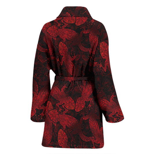 Gecko Pattern Print Design 04 Women Bathrobe