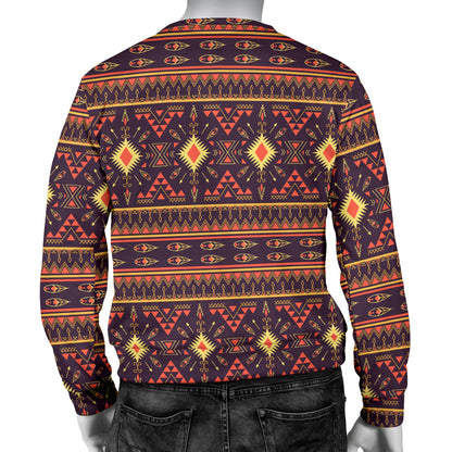 Southwest Ethnic Design Themed Print Men Long Sleeve Sweatshirt