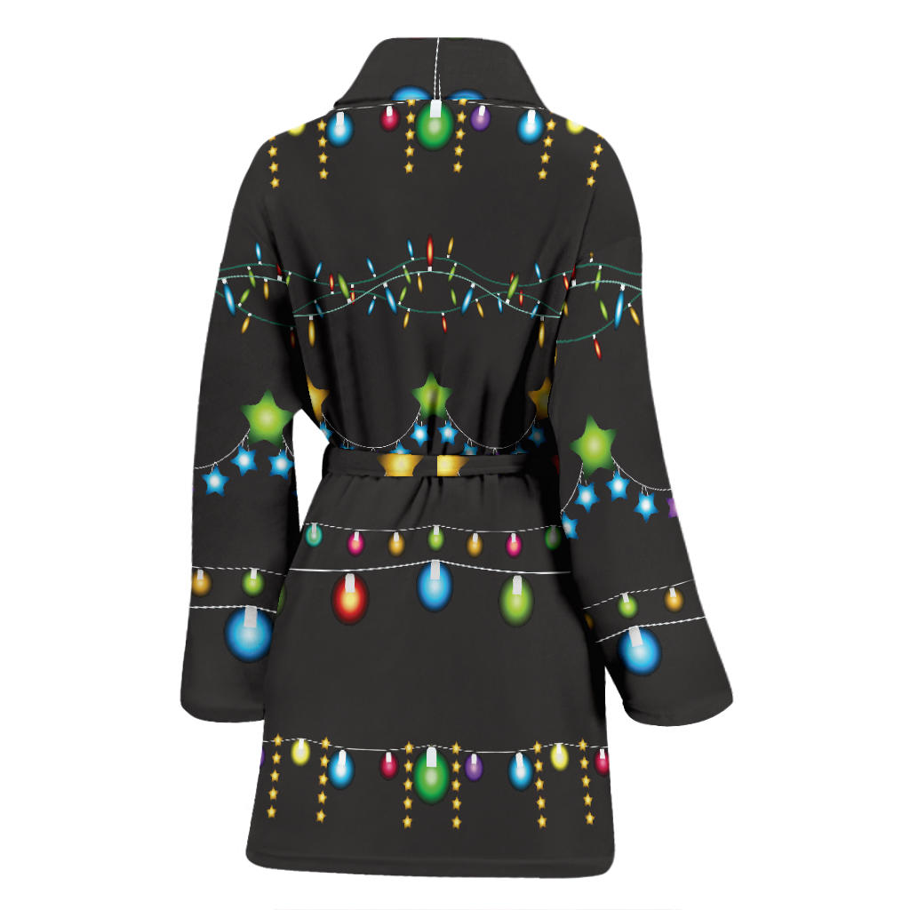 Christmas Light Pattern Print Design 01 Women Bathrobe