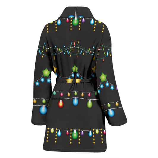 Christmas Light Pattern Print Design 01 Women Bathrobe