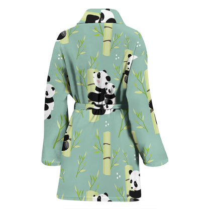 Panda Pattern Print Design A03 Women Bathrobe