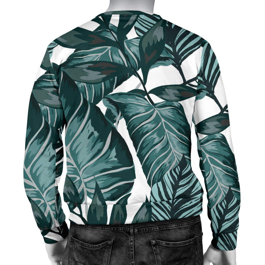 Tropical Palm Leaves Pattern Men Long Sleeve Sweatshirt