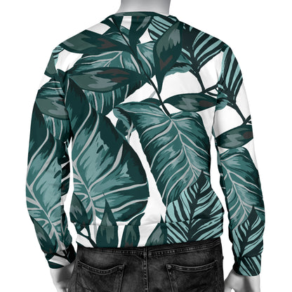 Tropical Palm Leaves Pattern Men Long Sleeve Sweatshirt
