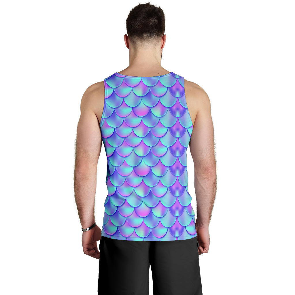 Mermaid Tail Design Print Pattern Men Tank Top