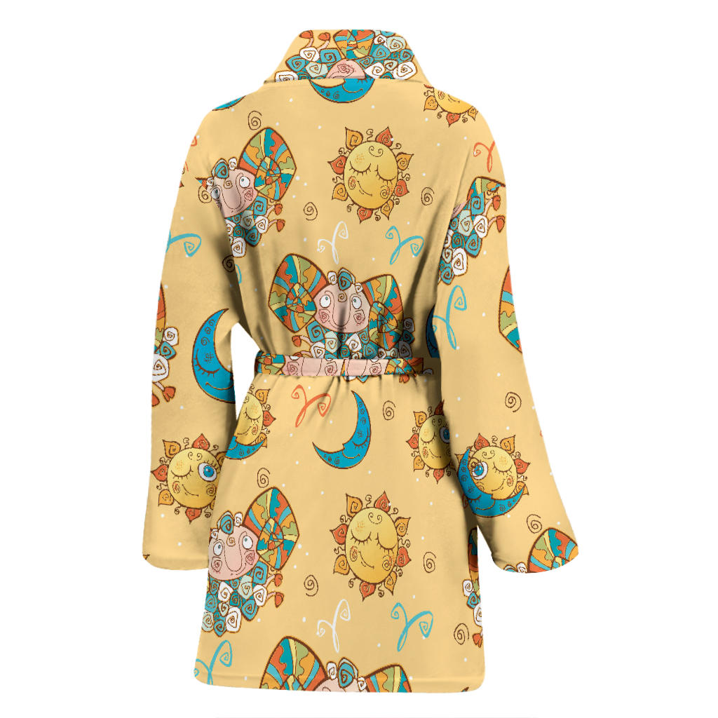 Aries Zodiac Pattern Print Design 03 Women Bathrobe