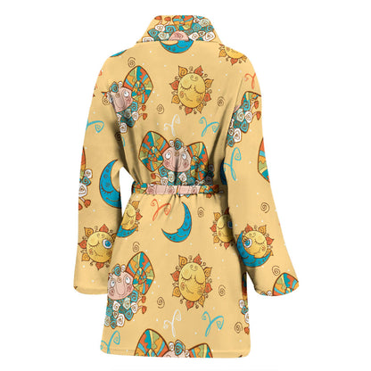 Aries Zodiac Pattern Print Design 03 Women Bathrobe