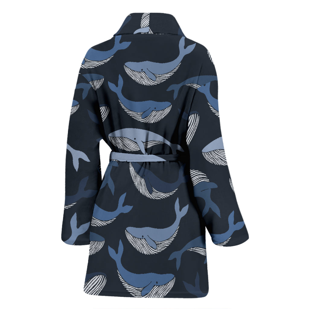 Whale Print Design LKS301 Women Bathrobe