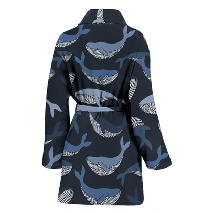 Whale Print Design LKS301 Women Bathrobe