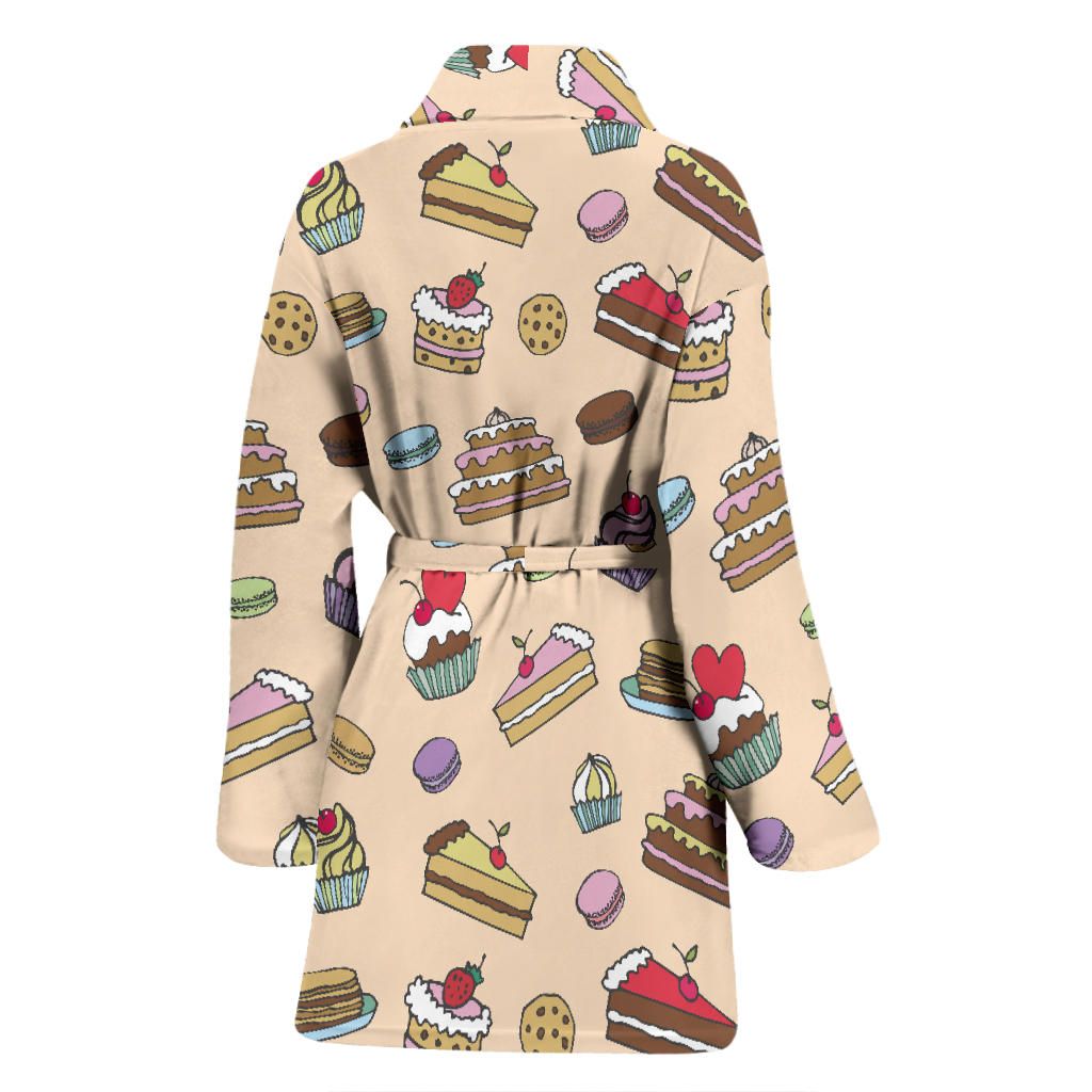 Cake Pattern Print Design 03 Women Bathrobe