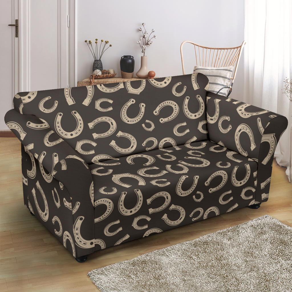 Horseshoe Print Design LKS303 Loveseat Couch Slipcover