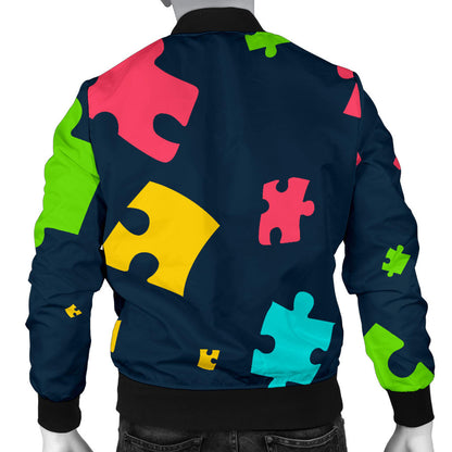 Autism Awareness Colorful Design Print Men Bomber Jacket