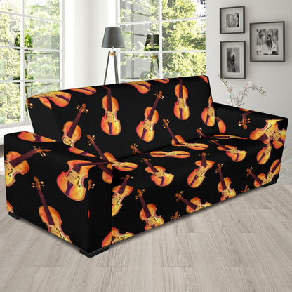 Violin Pattern Print Design 04 Sofa Slipcover