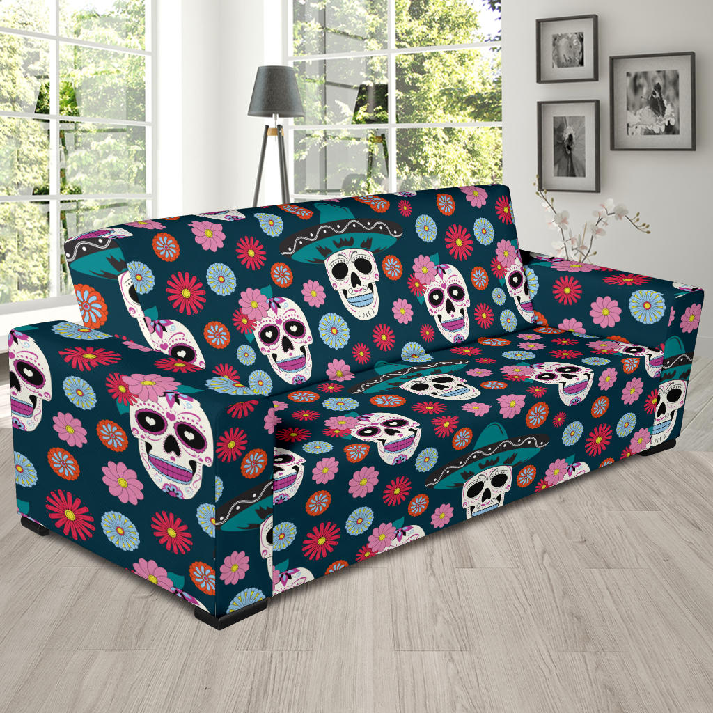 Sugar Skull Print Design LKS308 Sofa Slipcover