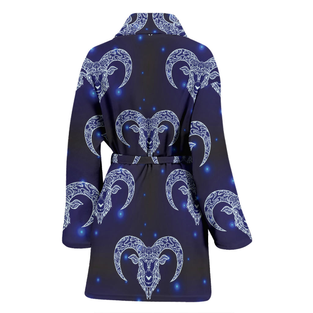 Aries Zodiac Pattern Print Design 01 Women Bathrobe