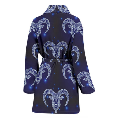 Aries Zodiac Pattern Print Design 01 Women Bathrobe