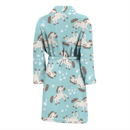 Horse Cute Print Design LKS306 Men Bathrobe