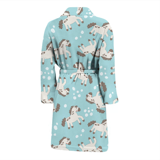 Horse Cute Print Design LKS306 Men Bathrobe