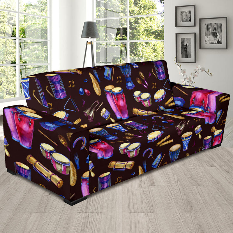 Percussion Neon Pattern Print Design 04 Sofa Slipcover