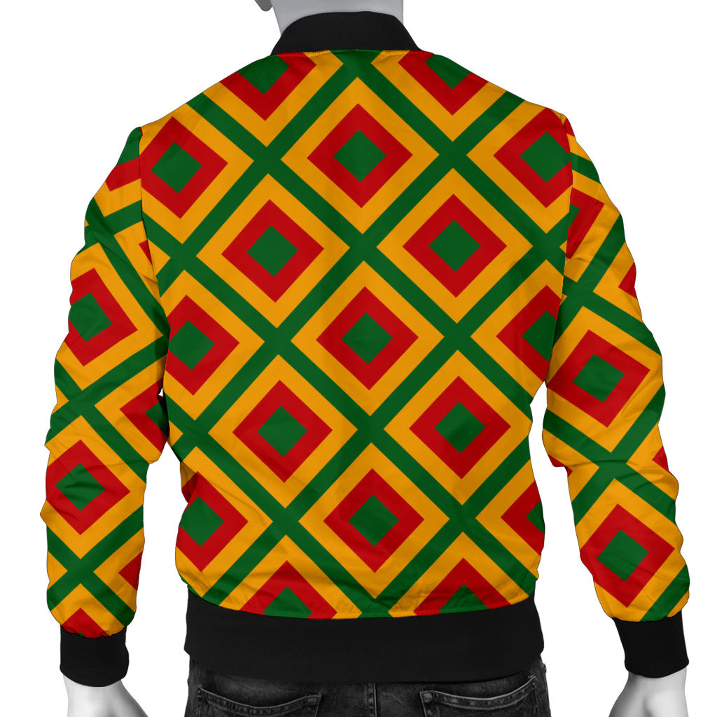 Rasta Reggae Color Cross Men Bomber Jacket