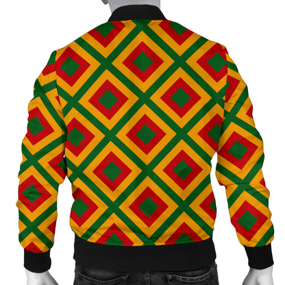 Rasta Reggae Color Cross Men Bomber Jacket