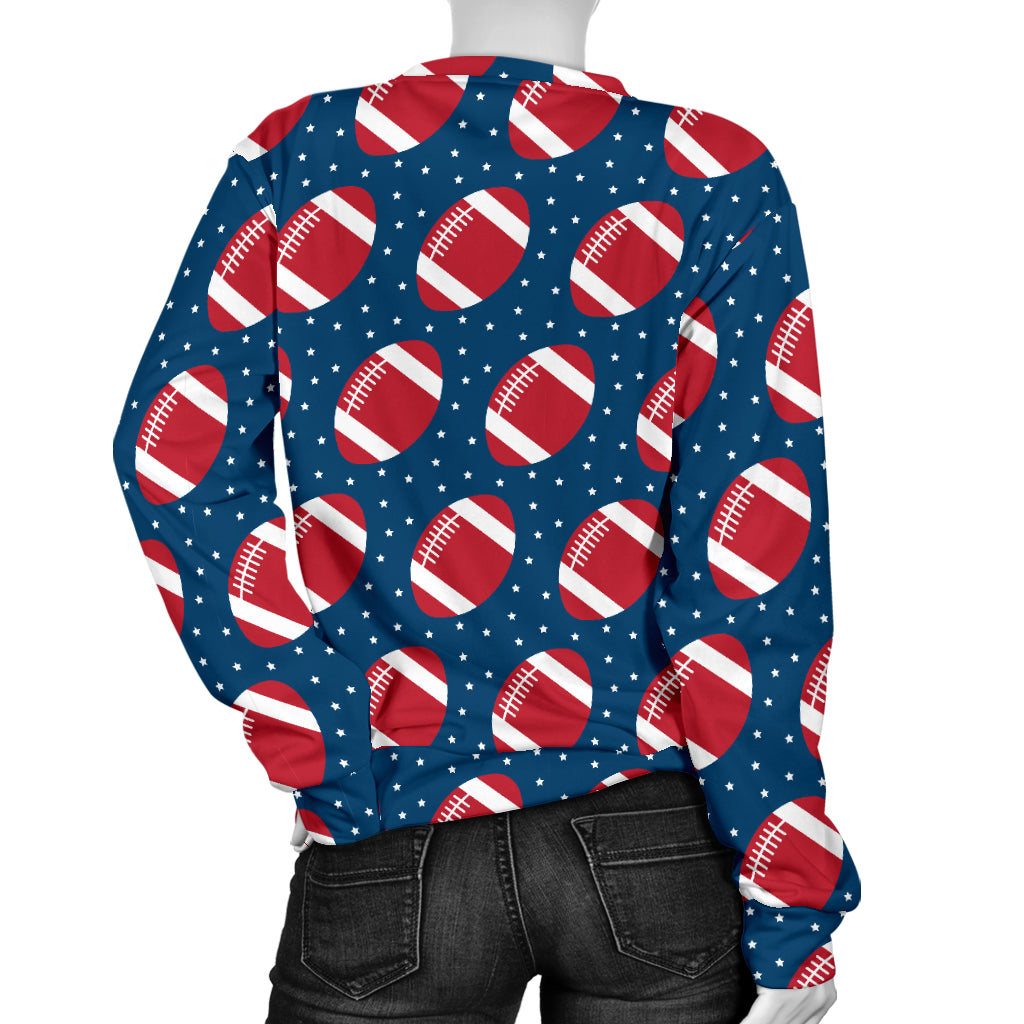 American Football Star Design Pattern Women Long Sleeve Sweatshirt