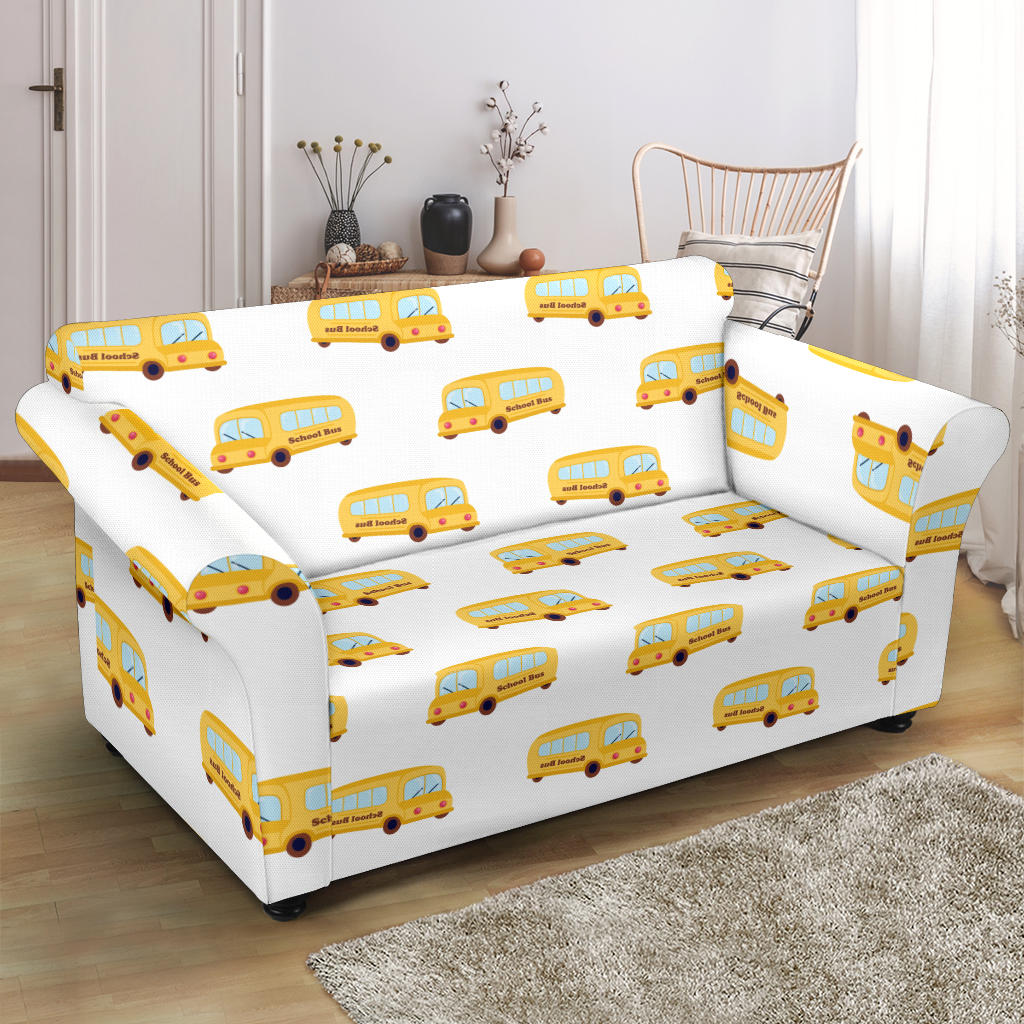 School Bus Print Design LKS306 Loveseat Couch Slipcover