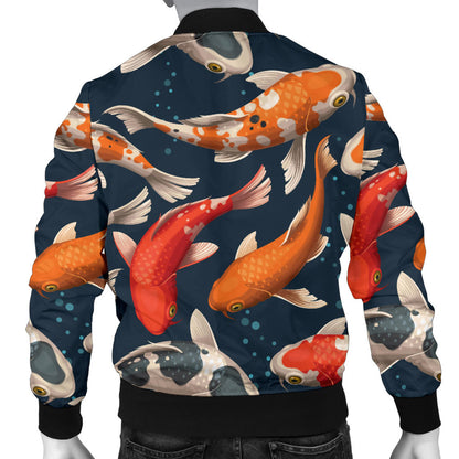 Koi Carp Cute Design Themed Print Men Bomber Jacket