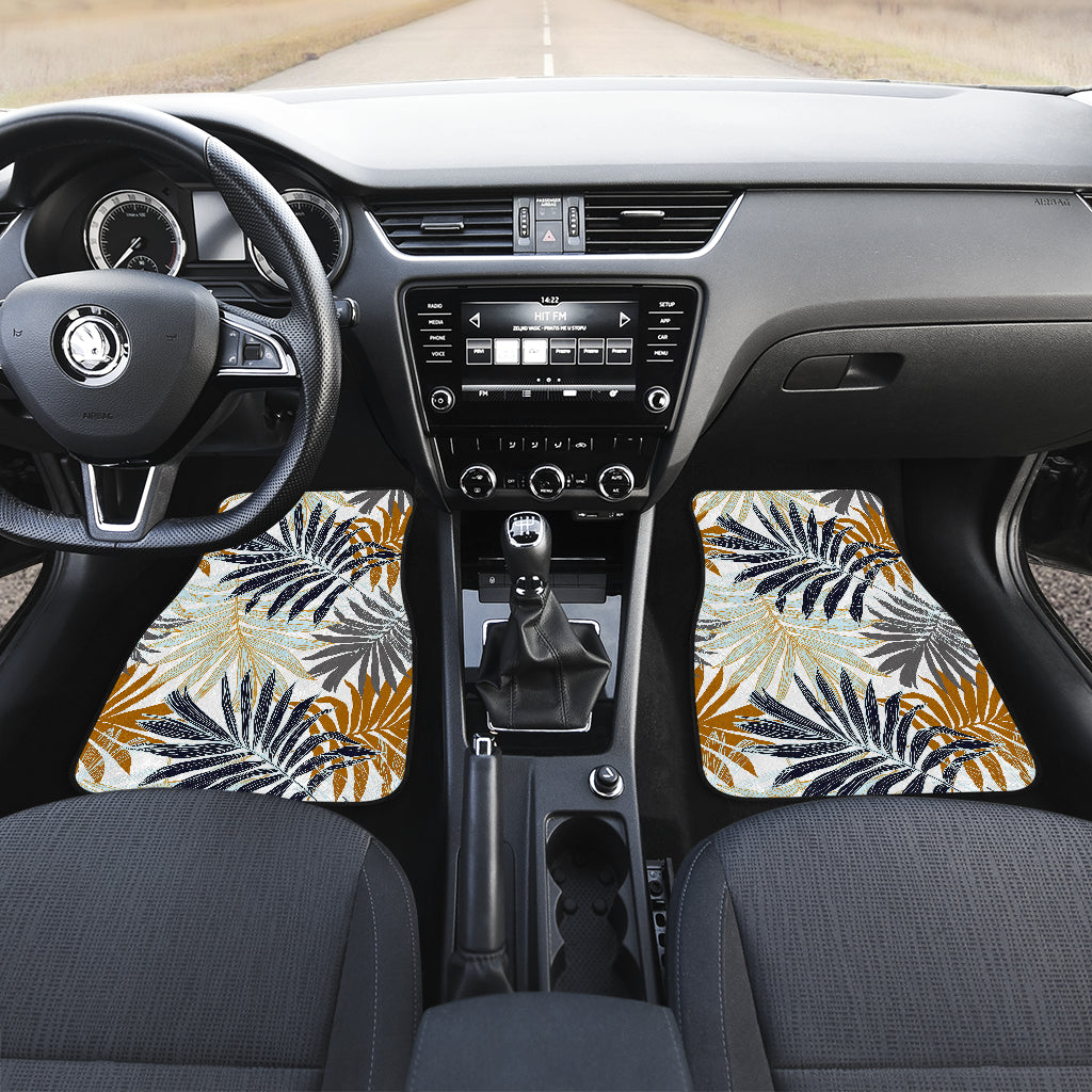 Colorful Tropical Palm Leaves Car Floor Mats Front Back