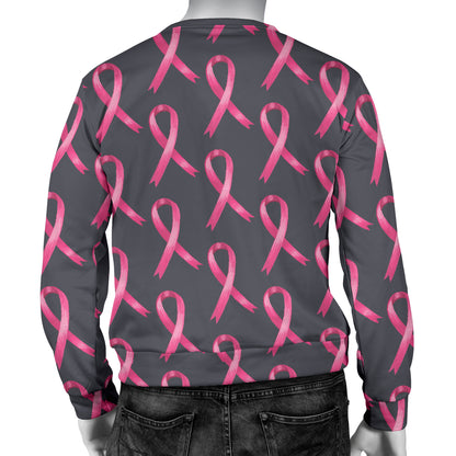 Breast Cancer Awareness Pattern Men Long Sleeve Sweatshirt