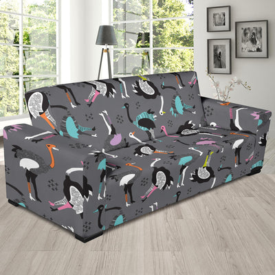 Ostrich Pattern Print Design 01 Sofa Slipcover