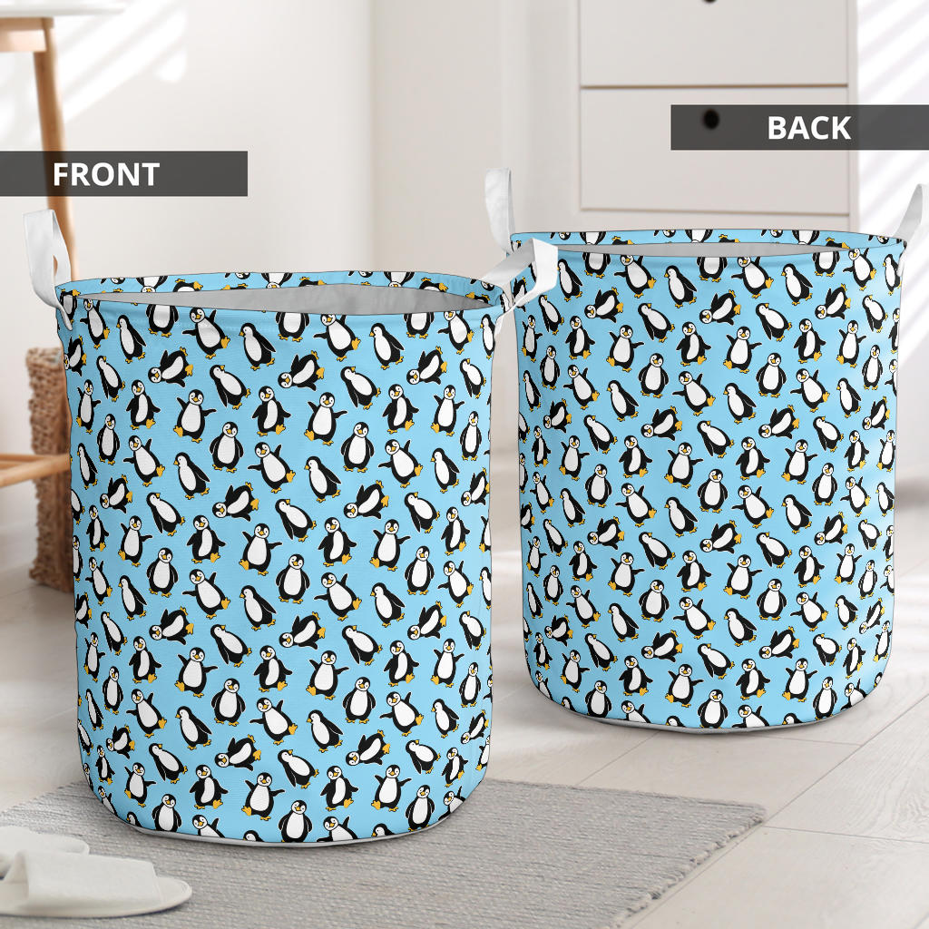 Penguin Happy Print Laundry Basket