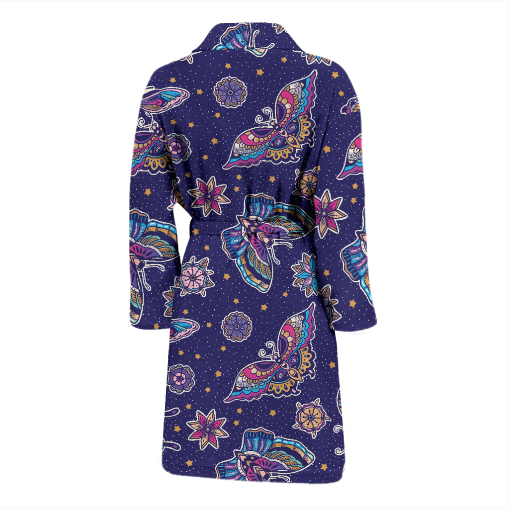 Butterfly Print Design LKS303 Men Bathrobe