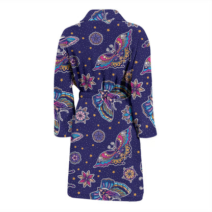 Butterfly Print Design LKS303 Men Bathrobe