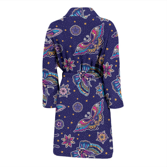 Butterfly Print Design LKS303 Men Bathrobe