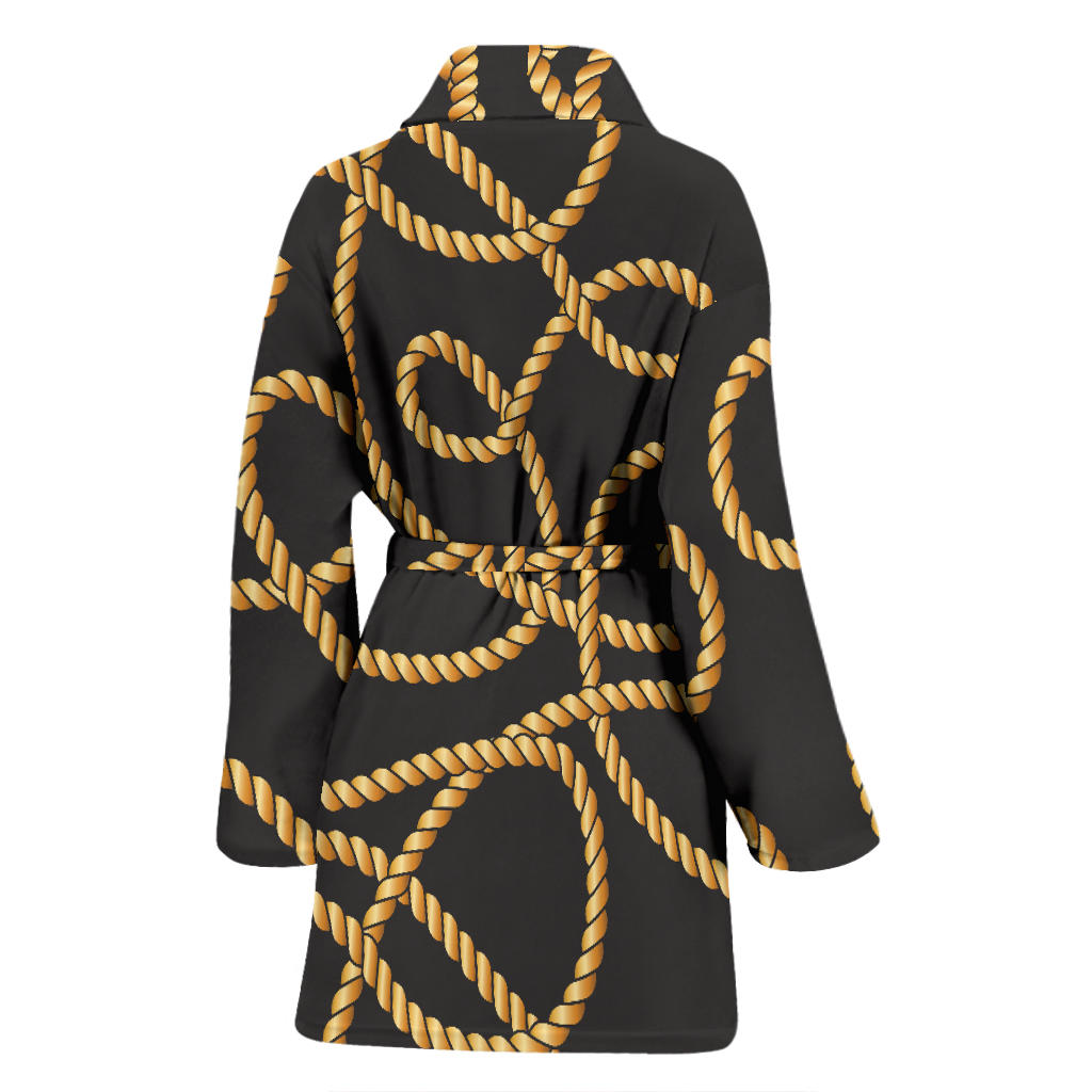 Rope Pattern Print Design A04 Women Bathrobe