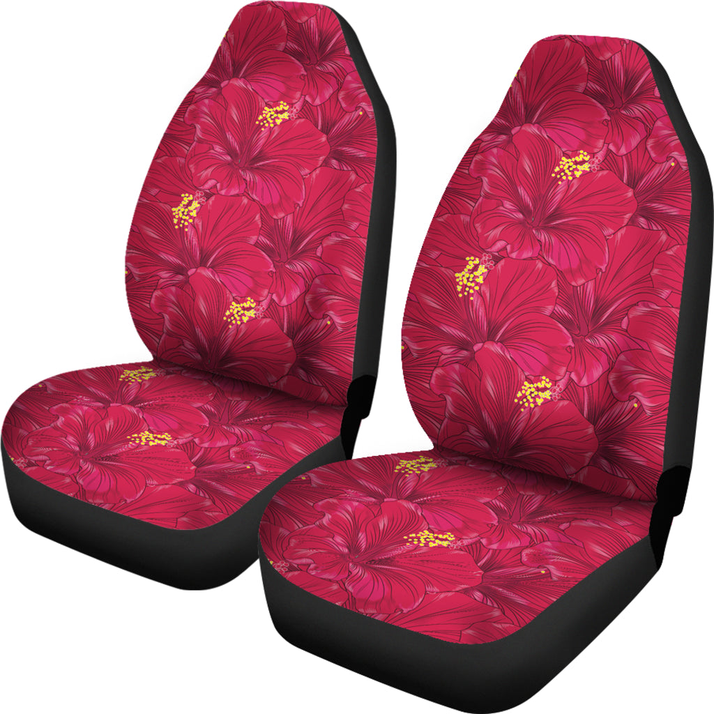Hibiscus Red Pattern Print LKS308 Car Seat Covers
