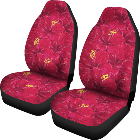 Hibiscus Red Pattern Print LKS308 Car Seat Covers