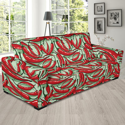 Chilli Pepper Pattern Print Design 04 Sofa Slipcover