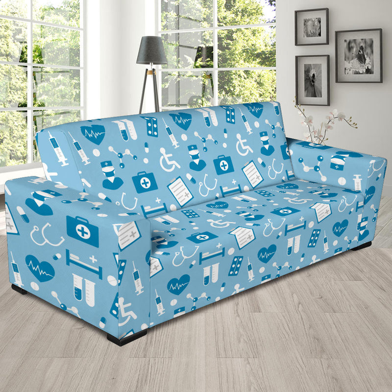 Medical Pattern Print Design 05 Sofa Slipcover