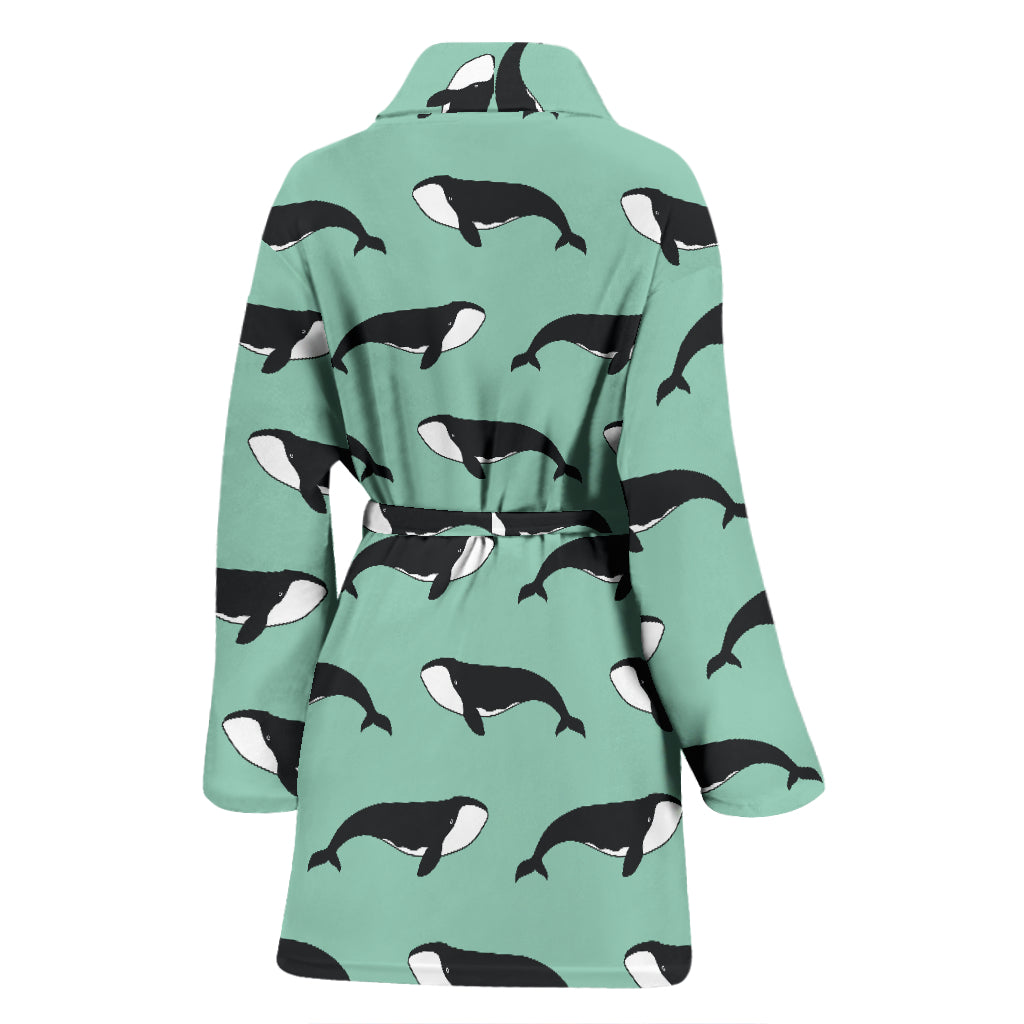 Whale Print Design LKS307 Women Bathrobe