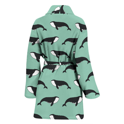 Whale Print Design LKS307 Women Bathrobe