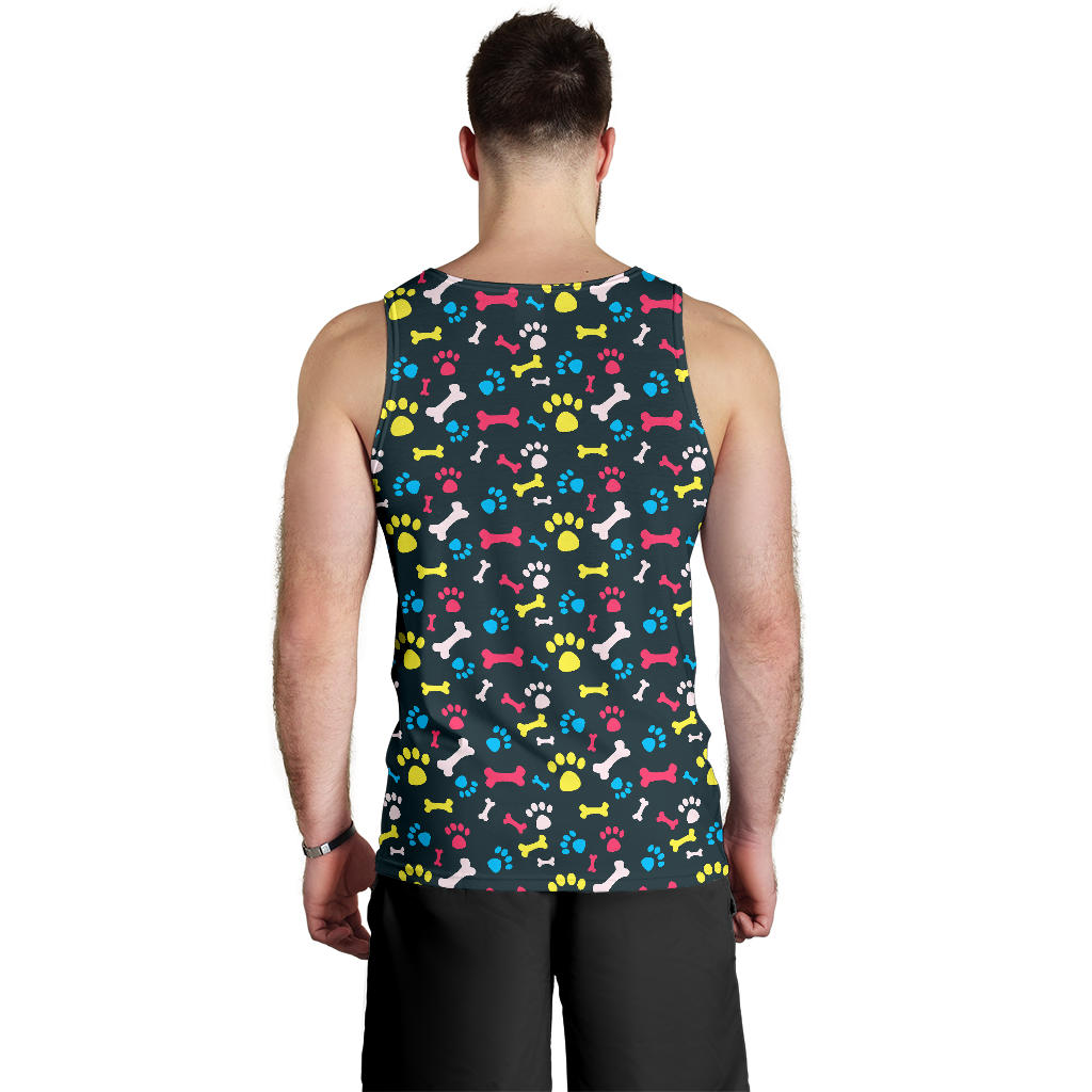 Paw Design Print Men Tank Top
