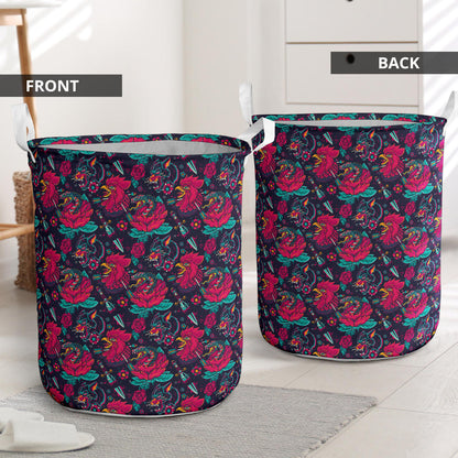 Old School Tattoo Print Laundry Basket
