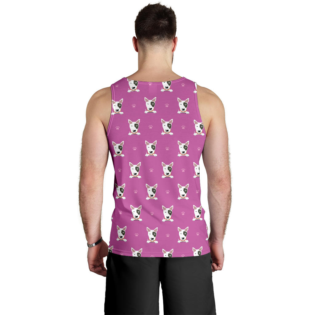 Bull Terrier Happy Print Pattern Men Tank Top