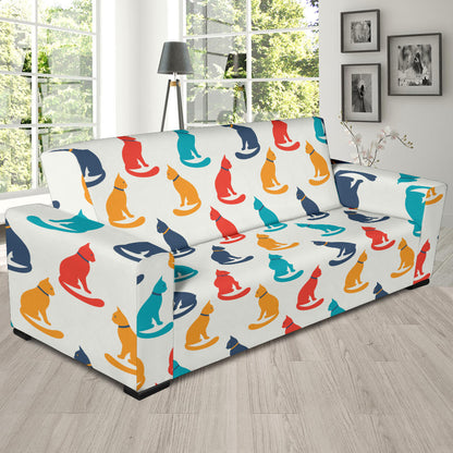 Cat Pattern Print Design 03 Sofa Slipcover