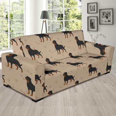 Rottweiler Pattern Print Design A01 Sofa Slipcover