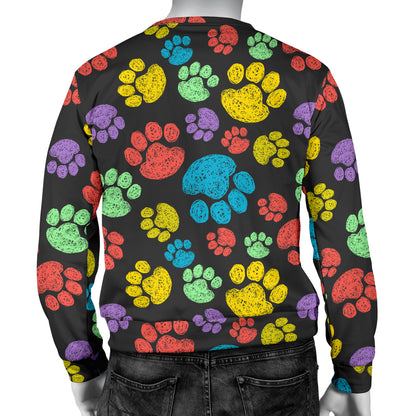 Paw Colorful Print Men Long Sleeve Sweatshirt