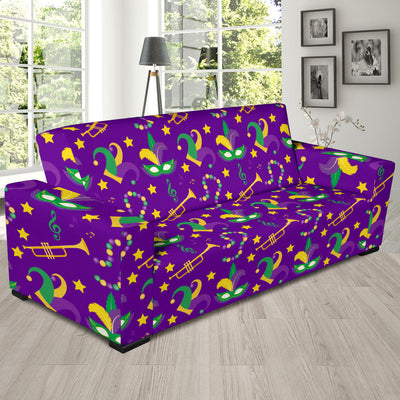 Mardi Gras Pattern Print Design 06 Sofa Slipcover