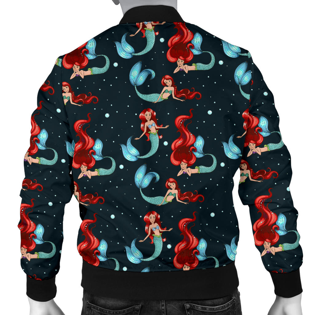 Mermaid Girl Themed Design Print Men Bomber Jacket